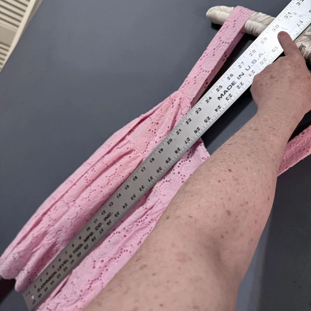 NWT That's So Fetch Lyndal Pink Eyelet Lace Tiered Mini BabyDress Dress 4 Small - Picture 4 of 8